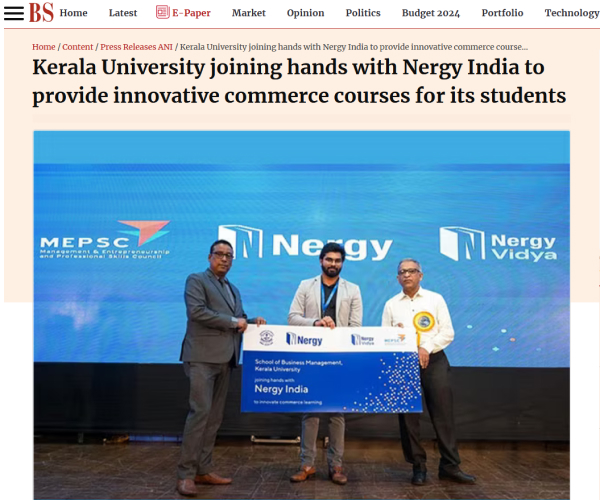 University of kerala is joining hands with Nergy India